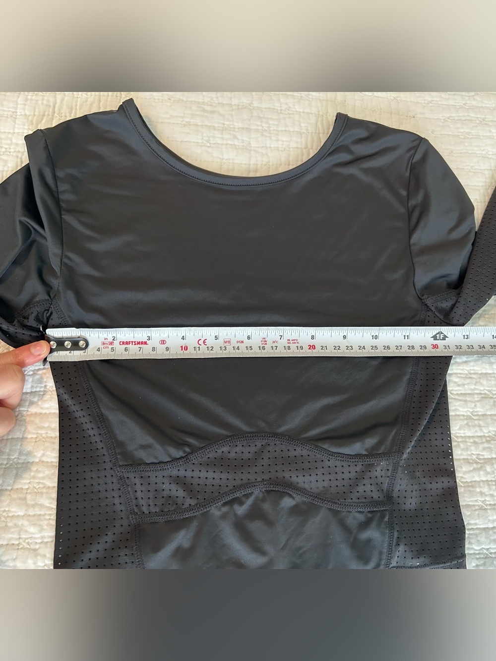 BUNDLE (2)-Buffbunny Wmn SzS Cadi Heather Blue & Black Long Sleeve Mesh Crop Top - Picture 6 of 12